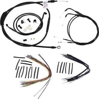 Burly Brand 14 Inch Apehanger Cable/Line Kit in Black Finish For 2000-2006 FXST/B/D Without ABS Models (B30-1011)