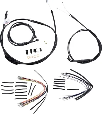 Burly Brand 18 Inch Apehanger Cable/Line Kit in Black Finish For 2000-2006 FXST Without ABS Models (B30-1019)