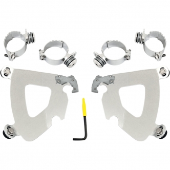Memphis Shades Gauntlet Fairing Trigger-Lock Mounting Kit In Polished Stainless Steel For HD Dyna And Softail Models (MEK1993)