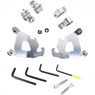 Memphis Shades Cafe Fairing Trigger-Lock Mounting Kit In Polished Stainless Steel For HD 2010-2015 XL1200X Forty-Eight Models (MEK1996)