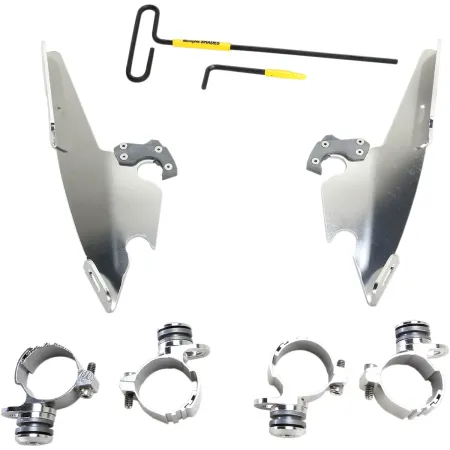 Memphis Shades Trigger-Lock Mounting Kit for Memphis Fats/Slim/Batwing Windshields in Polished Stainless Steel For HD Sportster Models (MEK2001)