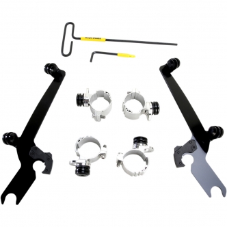 Memphis Shades No-Tool Trigger-Lock Mounting Kit For Memphis Sportshield In Black Finish For HD Sportster Models (MEB2000)