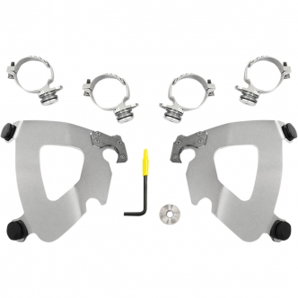 Memphis Shades Gauntlet Fairing Trigger-Lock Mounting Kit In Polished Stainless Steel For HD Dyna Models (MEK2014)
