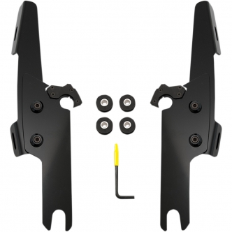Memphis Shades Trigger-Lock Mounting Kit for Memphis Fats/Slim/Batwing Windshields in Black For HD Trike Models (MEB2017)