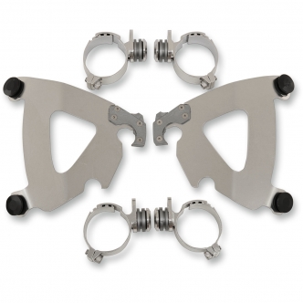 Memphis Shades Road Warrior Trigger-Lock Mounting Kit In Polished Stainless Steel For HD Dyna And Softail Models (MEK2029)
