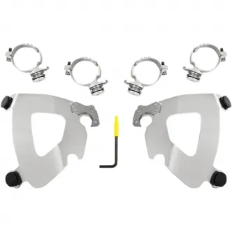Memphis Shades Gauntlet Fairing Trigger-Lock Mounting Kit In Polished Stainless Steel For HD Softail Models (MEK2033)