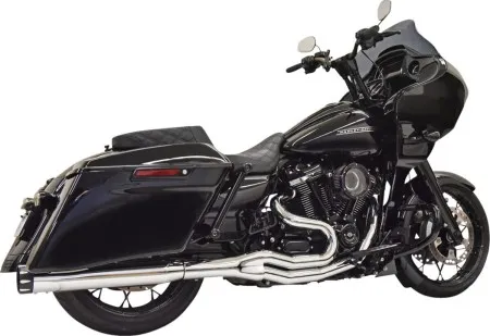 Bassani High Horsepower 2 Into 1 Exhaust System With 4 Inch Straight Muffler In Chrome For Harley Davidson 2017-2024 Touring Models (1F78T)
