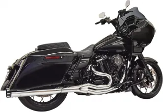 Bassani High Horsepower 2 Into 1 Exhaust System With 4 Inch Straight Muffler In Chrome For Harley Davidson 2017-2024 Touring Models (1F78T)