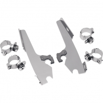 Memphis Shades Trigger-Lock Mounting Kit for Memphis Fats/Slim/Batwing Windshields in Polished Stainless Steel For HD Dyna And Softail Models (MEM8968)
