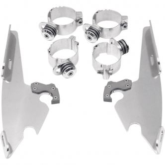 Memphis Shades Trigger-Lock Mounting Kit for Memphis Fats/Slim/Batwing Windshields in Polished Stainless Steel For Dyna And Softail Models (MEM8976)