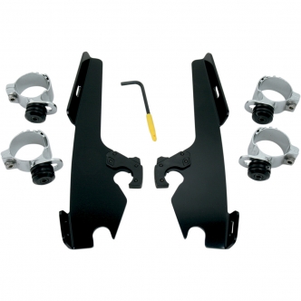 Memphis Shades Trigger-Lock Mounting Kit for Memphis Fats/Slim/Batwing Windshields in Black For HD Dyna and Softail Models  (MEB8968)