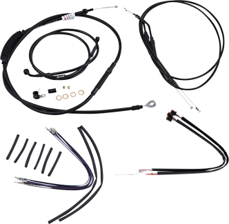 Burly Brand 14 Inch Apehanger Cable/Line Kit in Black Finish For 2014-2022 XL Sportster Without ABS Models (B30-1107)