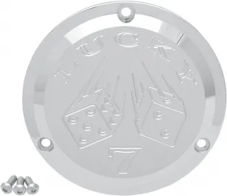 Joker Machine 3 Hole Lucky 7 Derby Cover In Chrome For Harley Davidson 1970-1998 With Big Twin Motors (921017L)