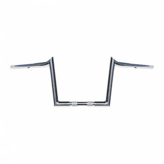 Wild 1 10 Inch Rise Chubby Reaper Handlebars in Chrome For 1982-2020 Harley Davidson Models (Excluding 88-11 Springers & 82-20 Touring Models) (WO580)