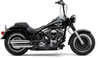 Cobra 3 Inch Neighbour Hater Slip-On Mufflers In Chrome For Harley Davidson 2007-2016 Softail FLSTF Fatboy, 2007 Deuce & 2011-2013 Blackline Models (6041)