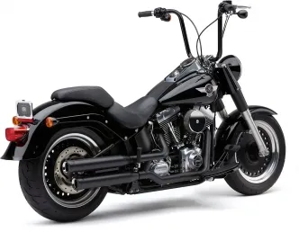 Cobra 3 Inch Neighbour Hater Slip On Mufflers In Black For Harley Davidson 2007-2016 Fat Boy, 2007 Deuce and 2011-2013 Blackline Models (6041B)