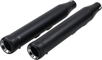 Cobra 3 Inch Neighbour Hater Slip-On Mufflers In Black For Harley Davidson 2007-2016 Softail De Luxe, 2008-2011 FLSTSB Cross Bones & 2012-2016 FLS Slim Models (6042B)