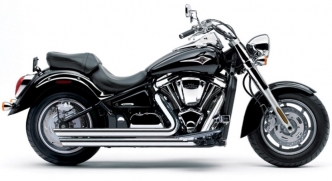 Cobra Speedster Slashdown 2 Into 2 Exhaust System In Chrome For Kawasaki 2004-2010 Vulcan 2000 Models (4823)