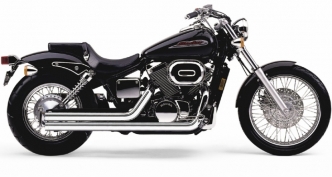 Cobra Streetrod 2 Into 2 Straight-Cut Exhaust System In Chrome For Honda 2000-2007 VT 750 DC Models (1724T)