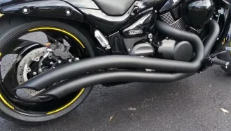 Cobra Speedster Swept 2 Into 2 Exhaust System In Black For Suzuki 2006-2019 M109R Models (3221B)