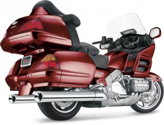 Cobra Slip-On Mufflers With Billet Tips In Chrome For Honda 2001-2011 GL 1800 Goldwing Models (1213)