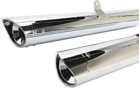Cobra 4 Inch Slip-On Mufflers With Scalloped Tips In Chrome Finish For Honda 2012-2018 GL 1800 Goldwing Models (1216)
