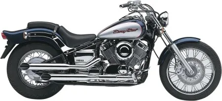 Cobra Slashcut Slip-On Mufflers In Chrome For Yamaha 1997-2005 XVS 650 Drag Star Models (2163SC)