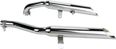 Cobra Slashcut Slip-On Mufflers In Chrome For Yamaha 1981-1999 XV 750 & XV 1100 Models (2165SC)
