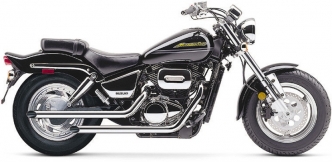 Cobra Drag Pipe Slip-On Mufflers In Chrome Finish For Suzuki 1997-2004 VZ 800 Marauder Models (3262)