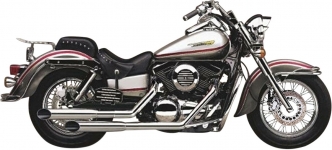 Cobra Classic Deluxe Slashcut 2 Into 2 Exhaust System In Chrome For Kawasaki 1996-2008 VN 1500 Vulcan Models (4569SC)