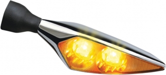Kellermann Micro Rhombus Extreme Front Left/Rear Right Led Turn Signal in Chrome Finish With Clear Lenses (Sold Singly) (166.100)