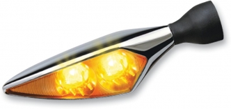 Kellermann Micro Rhombus Extreme Front Right/Rear Left Led Turn Signal FR/RL in Chrome Finish With Clear Lenses (Sold Singly) (166.150)