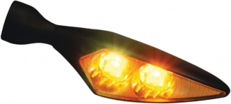Kellermann Micro Rhombus Extreme Front Left/Rear Right Led Turn Signal in Black Finish With Clear Lenses (Sold Singly) (166.200)
