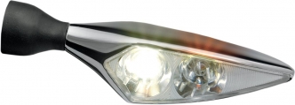 Kellermann Micro Rhombus PL Front Left/Rear Right Led Turn/Position Light in Chrome Finish With Clear Lenses (Sold Singly) (147.100)