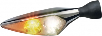 Kellermann Micro Rhombus PL Front Right/Rear Left Led Turn/Position Light in Chrome Finish With Clear Lenses (Sold Singly) (147.150)
