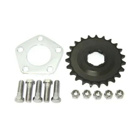 Doss 1/4 Inch 23 Teeth Offset Sprocket & Spacer Kit For 1936-1985 4-Speed B.T. And Custom Applications (15-037..)