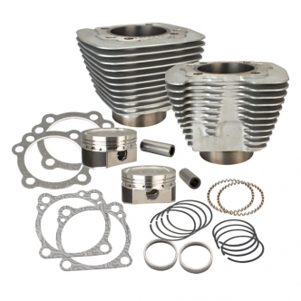 S&S 883-1200 Big Bore Conversion Cylinder & Piston Kit With Silver Cylinders For 1986-2020 XL883 Sportster Models (910-0301)