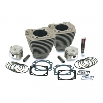 S&S 96 Inch 3-5/8 Inch Big Bore Cylinder & Piston Kit in Natural Aluminium Finish For 1984-1999 Evo B.T. Models (91-7202)