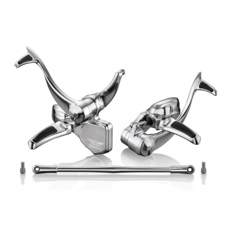 Rebuffini 1 Inch Extended Comet Forward Controls in Chrome Finish For 2000-2017 Softail (Excluding 2007 Softail) TUV Approved Models (000371C)