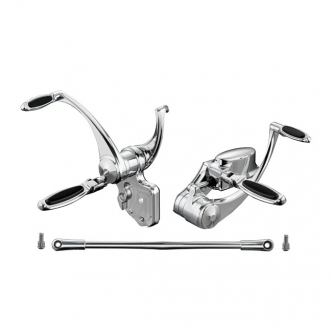 Rebuffini Ellipse 1 Inch Extended Forward Controls in Chrome Finish For 1986-1999 Softail TUV Approved Models (000350C/T)
