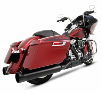 Rinehart Racing Slimline Duals With MotoPro45 4.5 Inch In Black With Black End Caps For Harley Davidson 2017-2023 Touring Models (100-0407)