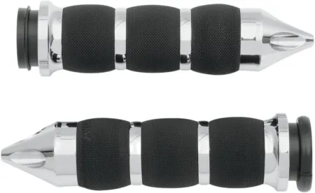 Avon Air Cushion Spike Grips With Throttle-By-Wire In Chrome For 2008-2024 Harley Davidson E-Throttle Models & 2025 Road King Special/Trike (AIR-90-CH-FL-SP)