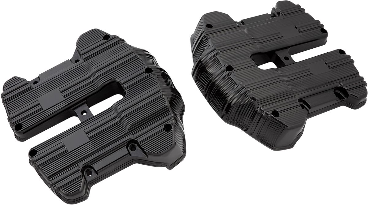 Arlen Ness 10 Gauage M8 Rocker Box Covers In All Black For Harley