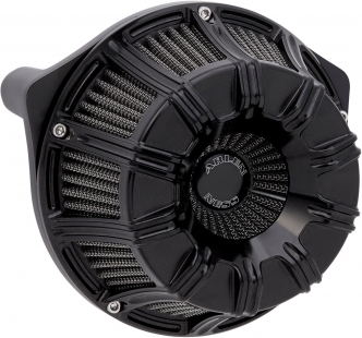 Arlen Ness 10 Gauge Inverted Sucker Air Cleaner Kit In Black For Harley Davidson 1993-2006 Big Twin Models With Delphi Injection, 2001-2015 Softail, 2004-2017 Dyna (Excl. 2017 FXDLS) & 2002-2007 Touring Models (600-010)