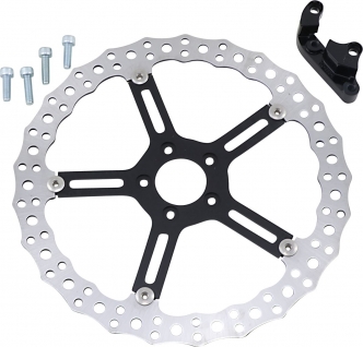 Arlen Ness 15 Inch Floating Jagged Big Brake Rotor Kit For 2018-2021 Softail Models (Non Inverted Forks) With 17 Inch Or Larger Front Wheel (Hub Mount) (02-996)