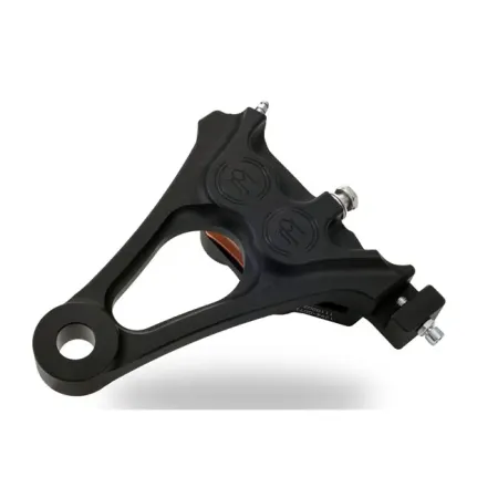 Performance Machine Rear 4 Piston Caliper & Bracket in Black Anodised Finish For 2006-2007 Softail (With 200mm 17 Inch Tire) Models (1294-0077-B)