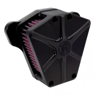 Performance Machine Air Cleaner Array in Black Ops Finish For CV Carb, 1993-2006 All B.T., Delphi Inj., 2001-2015 Softail, 2004-2017 Dyna (Excluding 2017 FXDLS), 2002-2007 Touring Models (0206-2082-SMB)