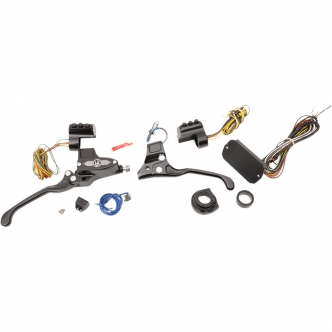 Performance Machine Control Kit With Clutch Cable Handbus in Black Finish For 2011-2015 Softail, 2012-2017 Dyna And 2014-2020 Sportster Models (0062-4023-BM)