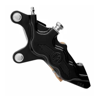 Performance Machine Front Left Side 6 Piston Differential Bore Caliper 13 Inch Discs in Black Finish For 2000-2014 Softail, 2000-2017 Dyna, 2000-2007 Touring, 2000-2013 XL, 2002-2005 V-Rod Models (0051-2917-B)