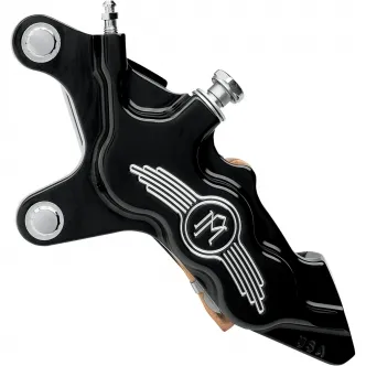 Performance Machine Bolt On Right Side 6 Piston Differential Bore Caliper 11.5 Inch Disc in Contrast Cut Finish For 1984-1999 FLST, 1997-1999 FXST, 1984-1999 FXR/FXD/FXWG, 1984-1999 XL, 1984-1999 FLT/FLH Models (0051-2910-BM)
